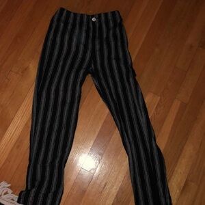 Brandy Melville Black and Gray Striped Pants